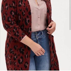 Torrid Leopard Print Long Soft Cozy Cardigan